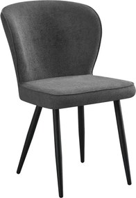 Scaun RIO 2, gri inchis/negru, stofa buclata/metal, 64x51x84 cm