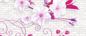 Tablou cu creangă înflorită (120x50 cm)