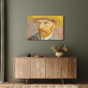 Tablou - Vincent van Gogh, Self-Portrait with a Straw Hat (The Potato Peeler), reproducere (90x60 cm)