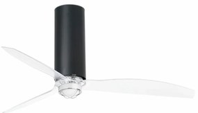 Lustra cu Ventilator si telecomanda TUBE FAN M DC SMART negru mat/transparent