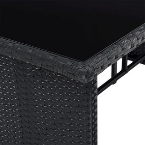Jusky Set ratan de gradina Manacor - perne negre, albe