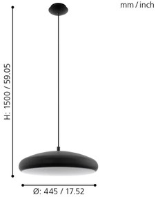 LustrăLED RGBW dimabilă pe cablu Eglo 33328 RIODEVA-C LED/27W/230V black