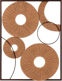 Decoratiune de perete CIRCLES metalica 48x68 cm, maro