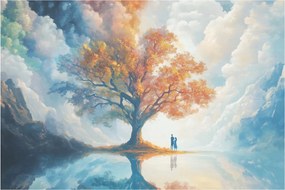 Tablou – Arborele vieții și al iubirii (90x60 cm)