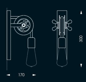 Aplica perete design industrial cu scripete WL 3673