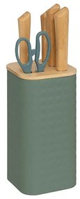 Set cutite Sensia Green, 6 piese, suport metalic, 11.5 x 11.5 x H 36.3 cm