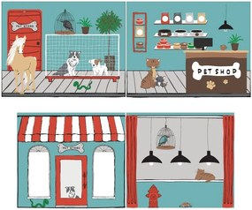 PINO PAT SEMI-INALT și perdea Pet Shop.