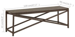 Banca de gradina, maro, 120 cm, poliratan Maro, 120 cm, 1, 1