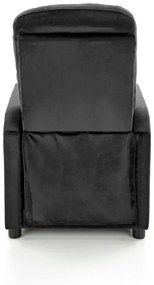 Fotoliu recliner Felipe 2 velvet negru H103 cm