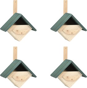 vidaXL Căsuțe de păsărele, 4 buc., 24 x 16 x 30 cm, lemn de brad