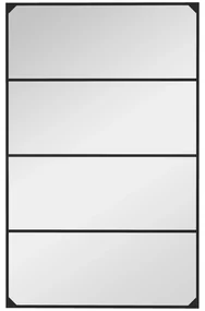 HOMCOM Oglindă Industrială de Perete, Oglindă Dreptunghiulară cu Ramă Metalică, Oglindă Decorativă, 109x2x69 cm, Negru | Aosom Romania