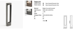 Stalp LED de exterior IP55 TOTEM 60cm Grey 3000K