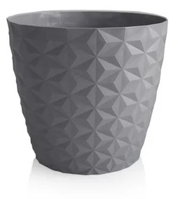 Ghiveci reciclat Crystal matt 16 cm, gri piatră, 16 cm