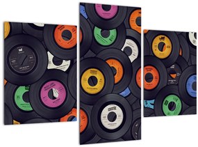 Tablou - plăci de gramofon (90x60 cm)