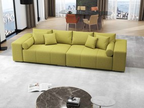 Canapea extensibilă dumonde cu ladă de depozitare si sezut confortabil din spuma high-density, Marbela Enjoy Green XXL 295x100 cm
