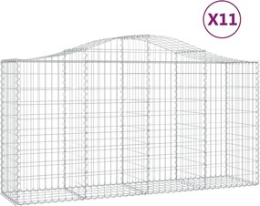 vidaXL Coșuri gabion arcuite 11 buc, 200x50x100/120cm, fier galvanizat