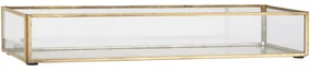 Tava decorativa din sticla cu rama aurie 40x13 cm