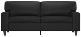 Canapea cu 2 locuri, negru, 140 cm, piele ecologica Negru, 174 x 77 x 80 cm