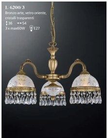 Candelabru 3 brate design clasic realizat manual din alama si Cristal Scholer 6200