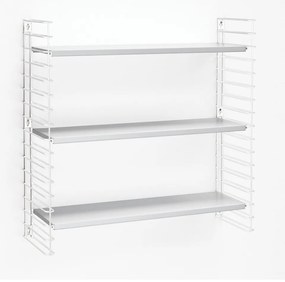 Etajeră cu 3 nivele cu polițele albe Metaltex Libro, lățime 70 cm