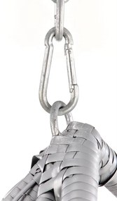 Fotoliu suspendat Eggy ratan gri/negru - H195 cm
