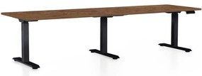 Masă înălțime reglabilă OfficeTech Long, 260 x 80 cm, picioare negre, stejar silverjack