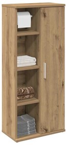 vidaXL Dulap de baie cu suport role, stejar artizanal, 39x22x90 cm