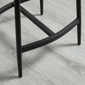 HOMCOM Set 2 Scaune de Bar în Stil Industrial, din Piele Ecologică, 48.5x38.5x68.5 cm, Negru și Maro | Aosom Romania