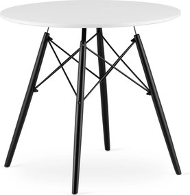 OFERTA Masa de dining alba cu picioare negre OSLO 80x80 II. calitate