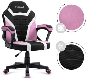 Scaun gaming pentru copii Rover 1 (negru + roz). 1087539