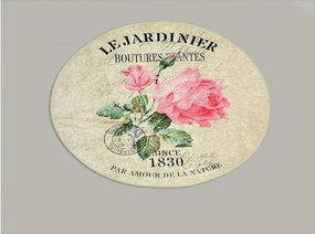 Covoras de baie JARDINER DJT, 100x100 cm, forma rotunda, bej/roz, fibr