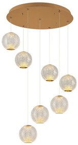 Candelabru LED pe cablu CREMONA 7xLED/5W/230V 3000K auriu