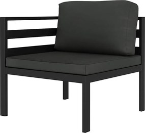 vidaXL Canapea modulară de colț cu perne, 1 buc., antracit, aluminiu