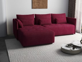 Colțar extensibil dumonde cu ladă de depozitare si sezut confortabil din spuma high-density, Malta Zoom Red 235x185 cm