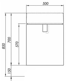 Mobilier Kolo Geberit Group, Twins, 50 cm, cu o usa, negru mat