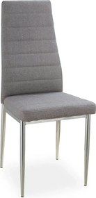 Scaun tapitat H263, gri/crom, stofa clasica/metal, 40X38X96 cm