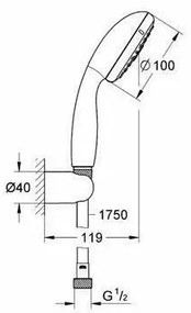 Set de dus Grohe New Tempesta 100 cu 3 jeturi crom