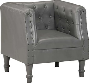 vidaXL Fotoliu, gri, piele naturală