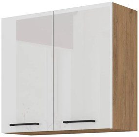 Dulap superior de bucătărie Virion 80 G 72 2F (stejar lancelot + alb). 1032538