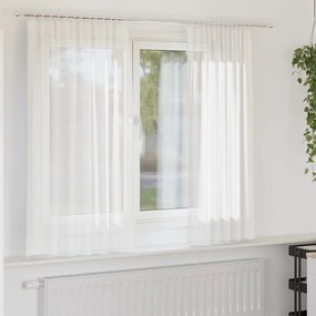 vidaXL Perdele Voile cu buzunare pentru bare 2 buc Alb