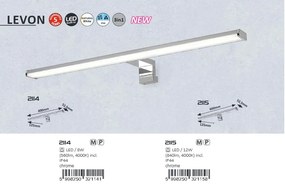 Aplica de perete LED pentru oglinda baie cu protectie IP44 Levon 2115 RX