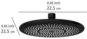 WENKO 24927100 - Cap de duș WATERSAVING SYSTEM 22,5x22,5 cm negru