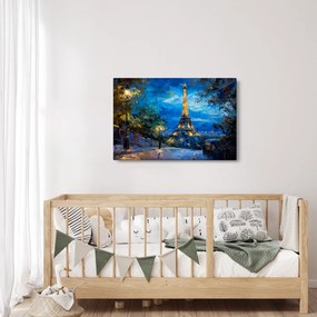 Tablou - Pictură în ulei a Turnului Eiffel (90x60 cm)