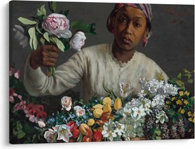 Tablou - Frédéric Bazille, Young Woman with Peonies, reproducere (70x50 cm)