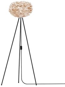 Abajur modern cu pene de gasca EOS maro deschis, 45cm