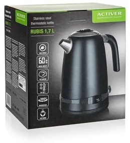 Fierbător Activer cu termostat Rubis 1,7 l, negru