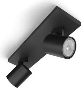 Philips - Spot LED RGBW reglabil RUNNER 2xGU10/6,5W/230V negru