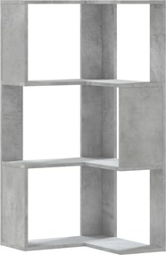 vidaXL Bibliotecă 3 niveluri gri beton 50x50x102 cm lemn prelucrat