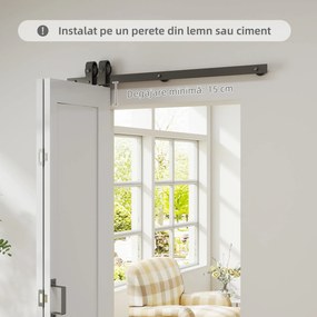 HOMCOM Ușă Pliabilă tip Carte cu Suprafață Vopsibilă 90x210 cm Alb | Aosom Romania
