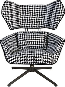 Fotoliu pivotant design LUX, Tesatura Alb-Negru, Armchair